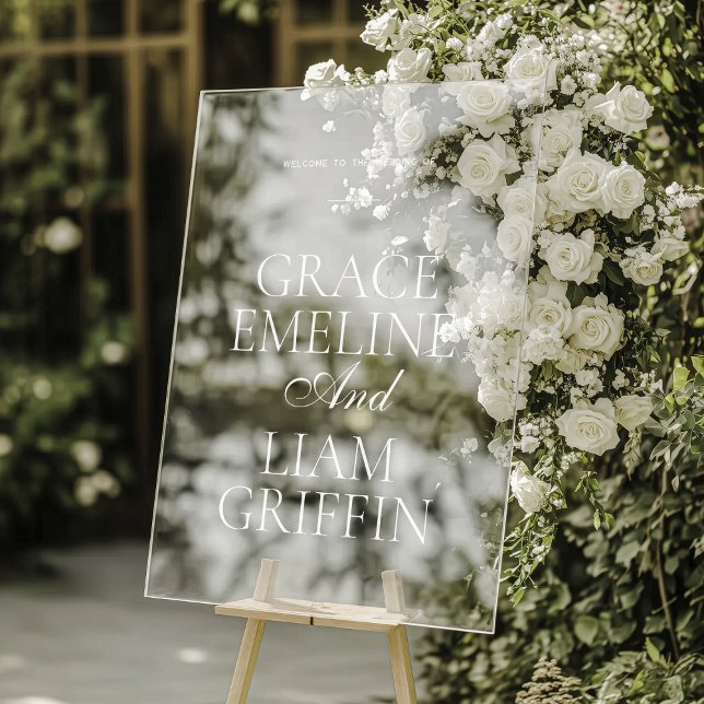 Modern Elegance Wedding Acrylic Reception Sign (Creator Uploaded)