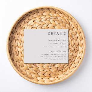 Modern Elegance Wedding Details & Accommodations Enclosure Card