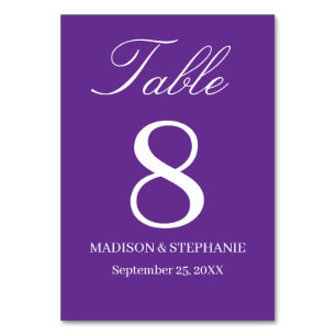 Modern Elegance Wedding Table Number