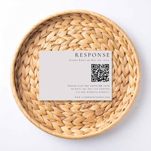 Modern Elegance WeddinRSVP QR Code Card (Creator Uploaded)