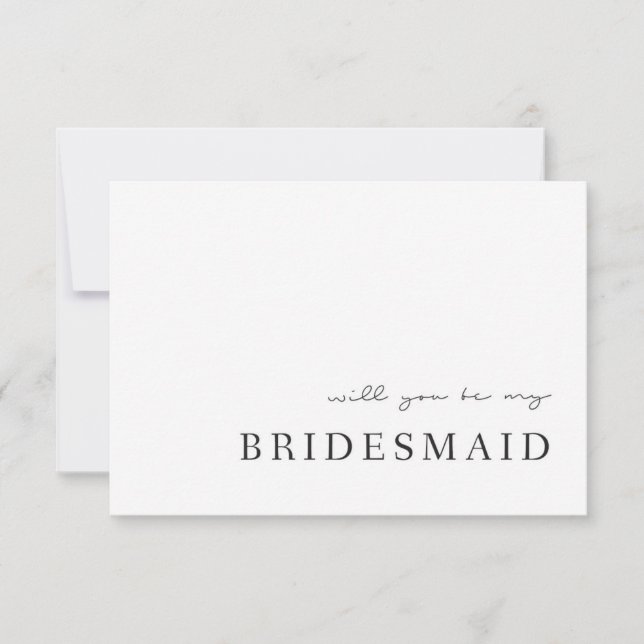 Modern Elegance will you be my bridesmaid cards (Front)