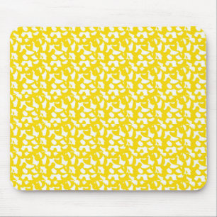 Modern Elegance Yellow Abstract Art Mouse Pad
