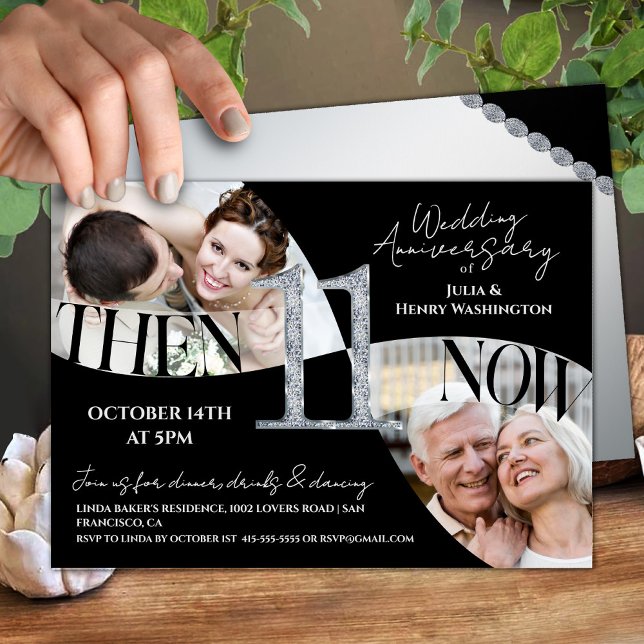 Modern Elegant 11th Wedding Anniversary Invitation (Creator Uploaded)