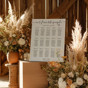 Modern Elegant 15 tables Wedding Seating Chart