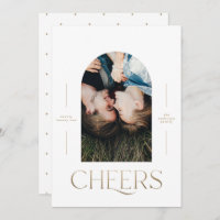 Modern elegant 1 photo typography gold Christmas