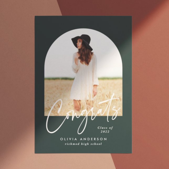 Modern elegant 1 photo typography green graduation (Creator Uploaded)