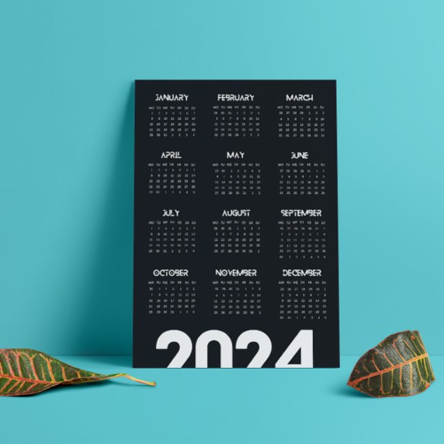 Modern Elegant 2024 Calendar Black And White  Programme (Modern Elegant 2024 Calendar Black And White Program)