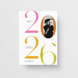 Modern Elegant 2026 Bold Retro Photo Graduation Invitation