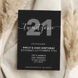 Modern Elegant 21st Birthday Invitation<br><div class="desc">Modern elegant 21st Birthday Invitation. Minimalist 21st birthday invitation template design featuring elegant calligraphy hand lettered script font.</div>