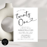 Modern Elegant 21st Birthday Party<br><div class="desc">Celebrate in style with our Modern Elegant 21st Birthday Party Invitation! Featuring a sleek design with bold typography and sophisticated accents, this invitation perfectly captures the excitement of reaching such a major milestone. Whether you’re planning a chic soirée or a fun-filled celebration, this invitation sets the tone for an unforgettable...</div>