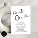 Modern Elegant 21st Birthday Party<br><div class="desc">Celebrate in style with our Modern Elegant 21st Birthday Party Invitation! Featuring a sleek design with bold typography and sophisticated accents, this invitation perfectly captures the excitement of reaching such a major milestone. Whether you’re planning a chic soirée or a fun-filled celebration, this invitation sets the tone for an unforgettable...</div>