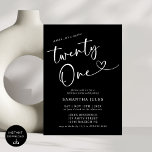 Modern Elegant 21st Birthday Party<br><div class="desc">Celebrate in style with our Modern Elegant 21st Birthday Party Invitation! Featuring a sleek design with bold typography and sophisticated accents, this invitation perfectly captures the excitement of reaching such a major milestone. Whether you’re planning a chic soirée or a fun-filled celebration, this invitation sets the tone for an unforgettable...</div>