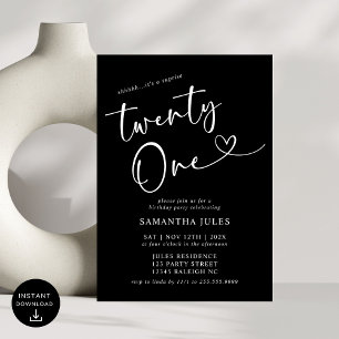 Modern Elegant 21st Birthday Party Invitation