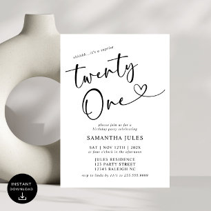 Modern Elegant 21st Birthday Party Invitation