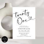 Modern Elegant 21st Birthday Party Invitation<br><div class="desc">Celebrate in style with our Modern Elegant 21st Birthday Party Invitation! Featuring a sleek design with bold typography and sophisticated accents, this invitation perfectly captures the excitement of reaching such a major milestone. Whether you’re planning a chic soirée or a fun-filled celebration, this invitation sets the tone for an unforgettable...</div>