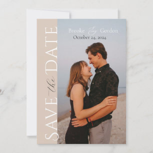 Modern Elegant 2 Photo Engagement Save the Date
