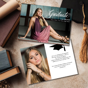 Modern Elegant 2 Photo Graduation Party Invitation
