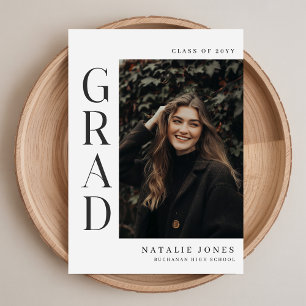 Modern Elegant 3 Photo Collage Graduation Announcement