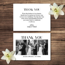 Modern Elegant 3 Photo Collage Wedding Thank You
