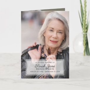 Modern Elegant 3-Photo Folded Funeral Program Programme