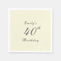 Modern Elegant 40th Birthday Party Paper