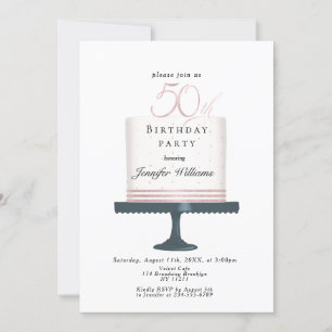 Modern, elegant 50th birthday invitation