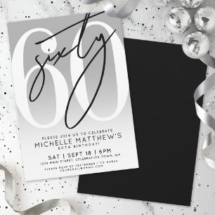 Modern Elegant 60th Birthday Party Invitation