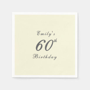 Modern Elegant 60th Birthday Party Paper Napkin