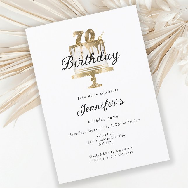 Modern, elegant 70. Birthday invitation (Creator Uploaded)