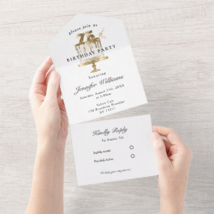 Modern, elegant 75. all in one invitation