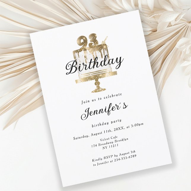 Modern, elegant 93. Birthday invitation (Creator Uploaded)