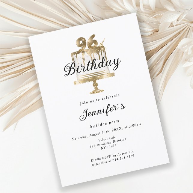 Modern, elegant 96. Birthday invitation (Creator Uploaded)