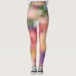 Modern Elegant Abstract Art Design Colourful Leggings