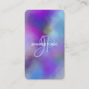Modern Elegant Abstract Art Monogram Template Business Card