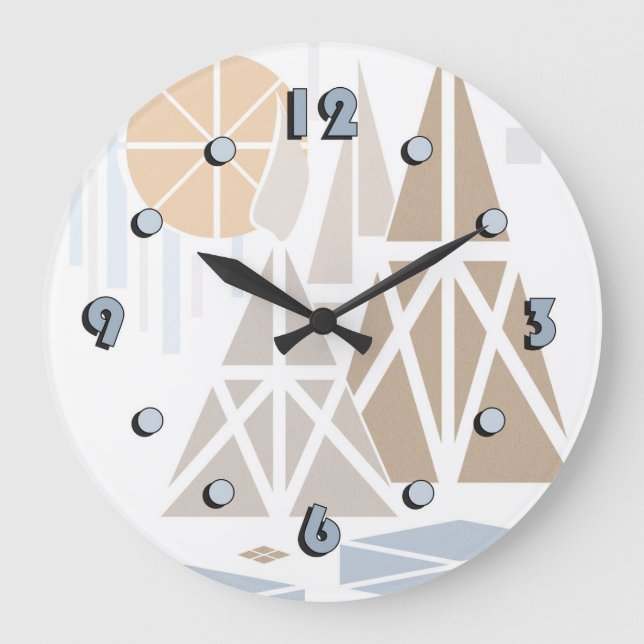 Modern, elegant, abstract, decorative, clock (Front)