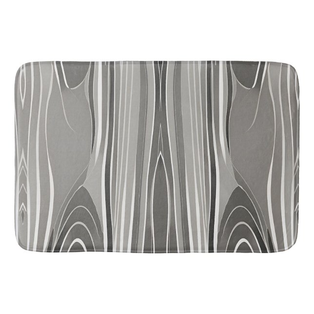 Modern Elegant Abstract Grey Geometric Pattern  Bath Mat (Front)