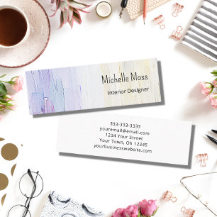 Modern Elegant Abstract Purple Interior Design Mini Business Card