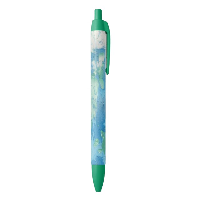 Modern Elegant Abstract Template Blue Green White Blue Ink Pen (Bottom (Vertical))