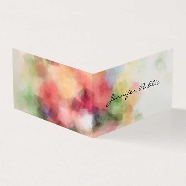 Modern Elegant Abstract Template Hand Script Cool Business Card (Outside)