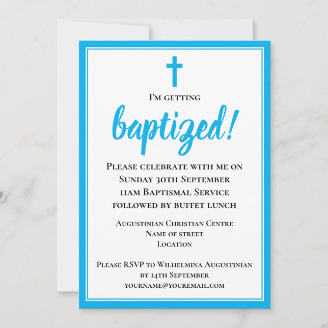 Modern Elegant Adult Baptism Invitation (Front)