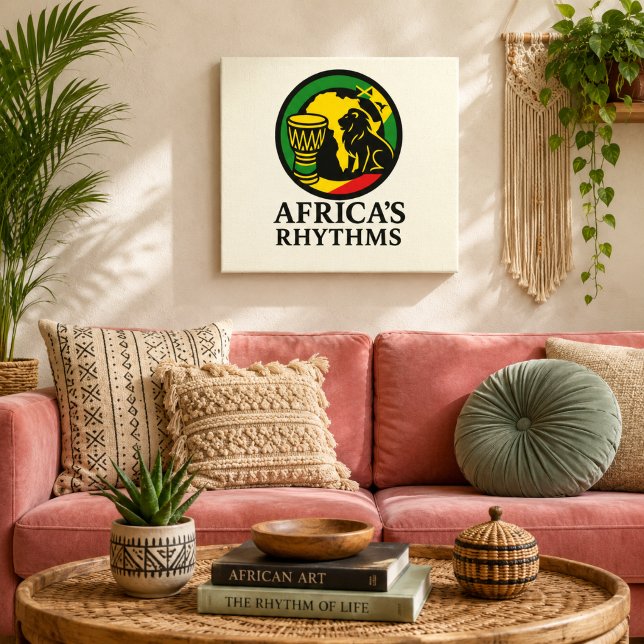 Modern Elegant African Lion Drum Canvas Print (Creator Uploaded)