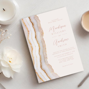Modern Elegant Agate Marble Wedding Invitation