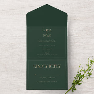 Modern & Elegant All In One Green Invitation Card