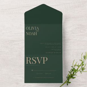 Modern & Elegant All In One Green Invitation Card