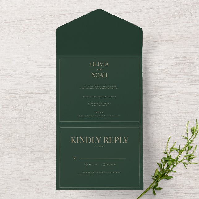 Modern & Elegant All In One Green Invitation Card (Creator Uploaded)
