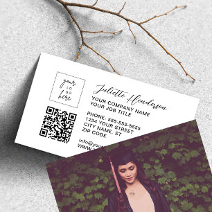 Modern Elegant All-in-one Logo QR Photo Business Card