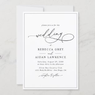 Modern Elegant All-In-One Sage Green Wedding Invitation
