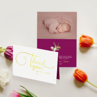 Modern Elegant Angel Baby Baptism Thank You Script