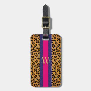 Modern Elegant Animal Print Leopard Personalised Luggage Tag