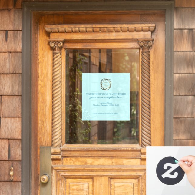 Modern Elegant Aqua Custom Business Logo    (Home Door)